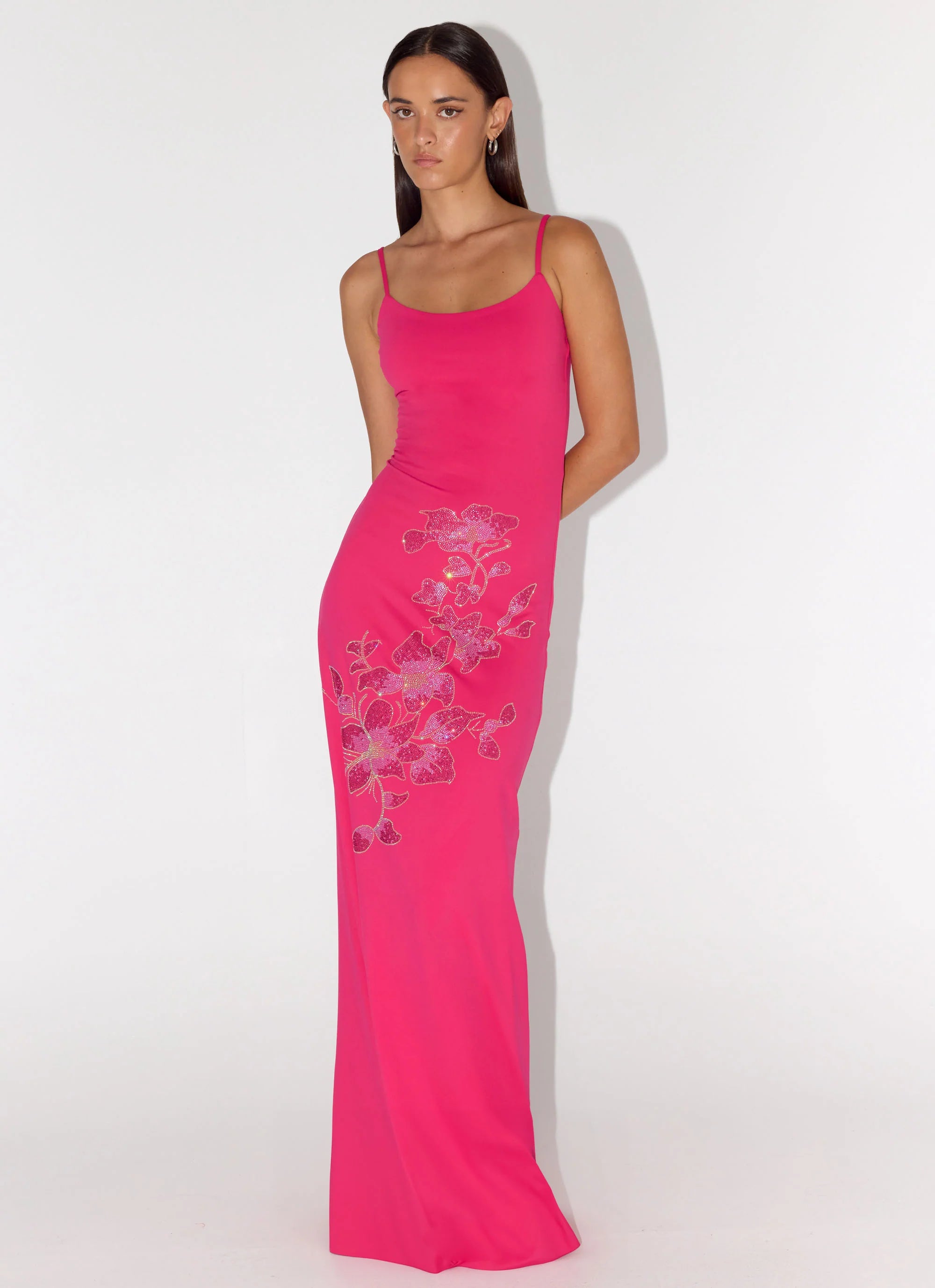 Carmine Embellished Maxi Dress - Fuchsia